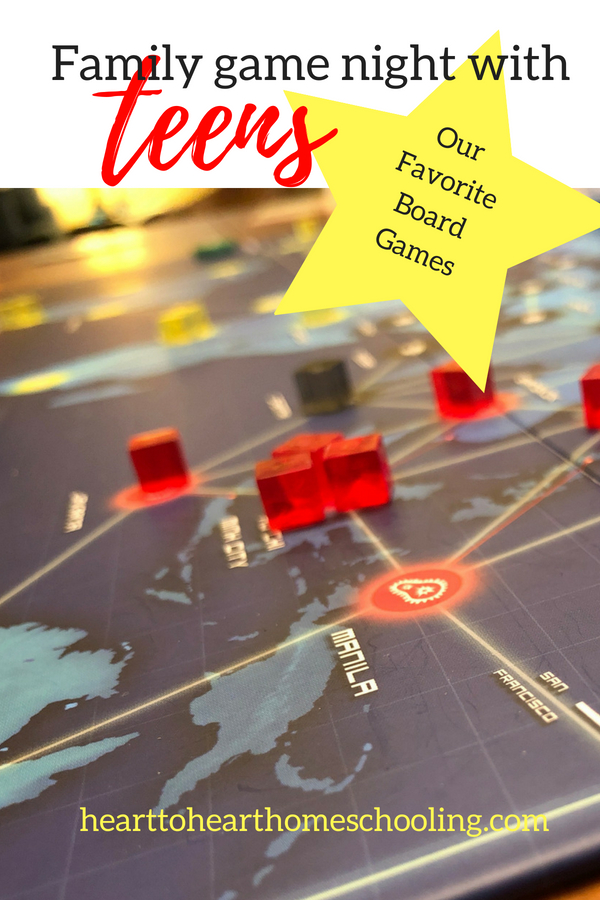 Want to build your family relationships? Have a family game night with your teens. Here are our top 5 favorite ones. #familytime #teens • board games • family time • board games for teens • building family relationships