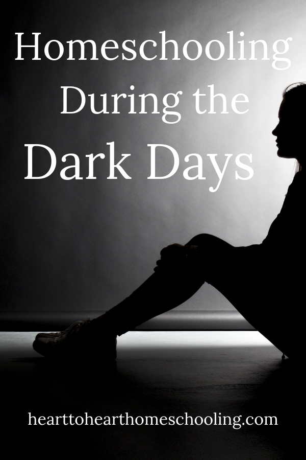 Are you homeschooling through pain, depression, or other difficulties? You aren't alone. 10 tips for homeschooling during the dark days. #homeschool #homeschooling homeschool mom | homeschooling through difficulties | homeschooling and depression | homeschooling through pain