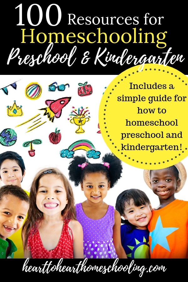 Homeschooling preschool and kindergarten can be simple and fun! Learn how to homeschool preschool and kindergarten and discover 100+ great resources to help. #homeschool #homeschooling | how to homeschool preschool | how to homeschool kindergarten | homeschooling preschool | homeschooling kindergarten | preschool activities | kindergarten activities | how to homeschool | homeschool resources | homeschool curriculum